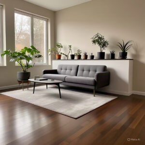 Desain interior ruang tamu minimalis dengan furniture multifungsi